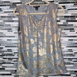 Metallic Gold and Silver Sleeveless Top